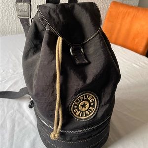 Vintage RARE Kipling Backpack Drawstring Bag with Dividers Hiking INSULATED